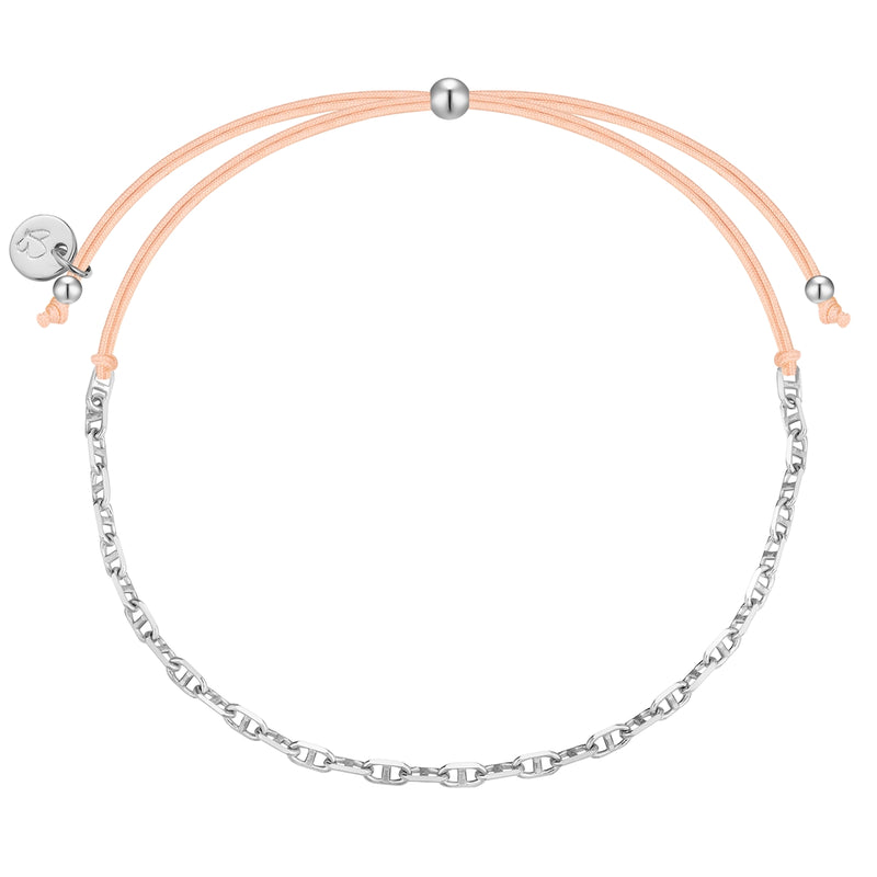 Armband Sterling Silber Textil (beige)