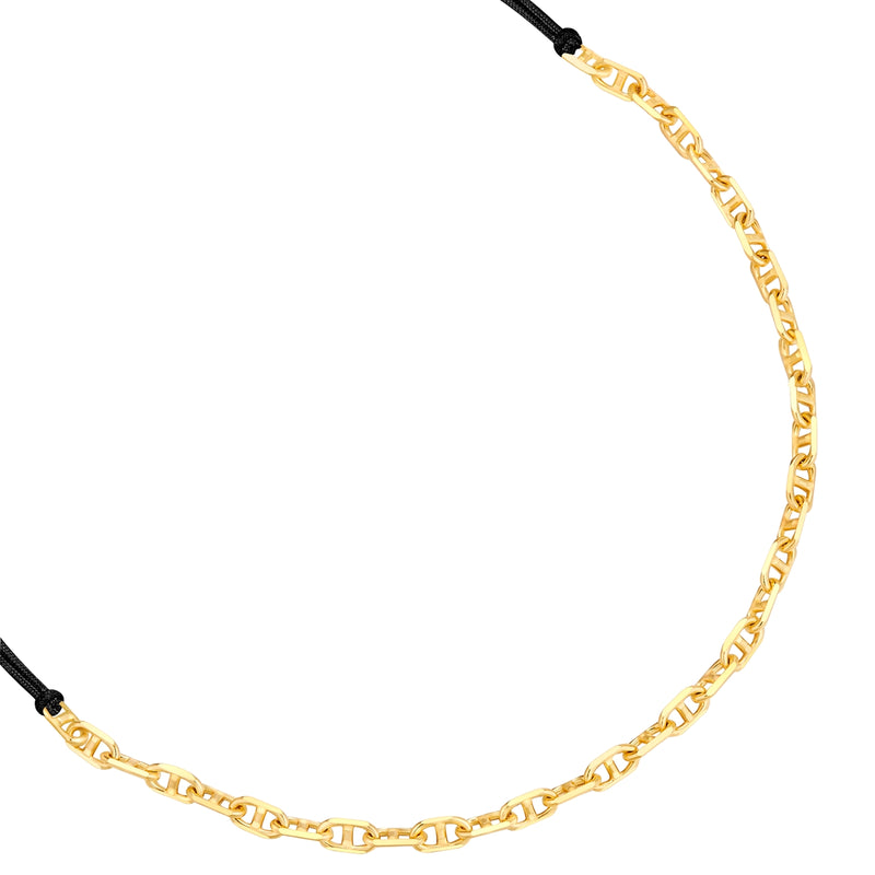 Armband Sterling Silber gelbgold Textil (schwarz)