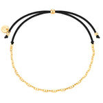 Armband Sterling Silber gelbgold Textil (schwarz)