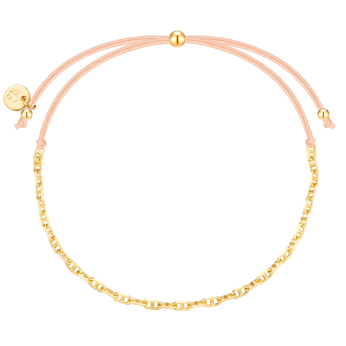 Armband Sterling Silber gelbgold Textil (beige)