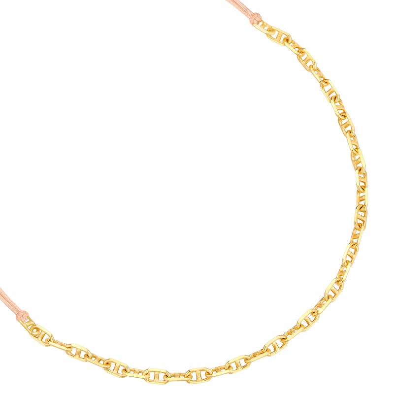 Armband Sterling Silber gelbgold Textil (beige)