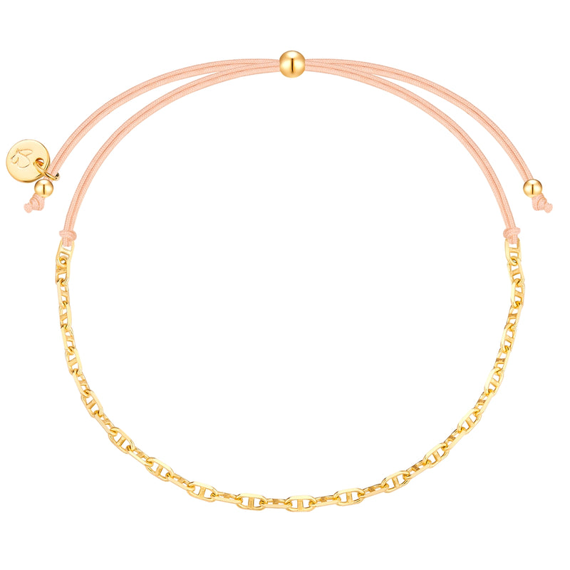 Armband Sterling Silber gelbgold Textil (beige)