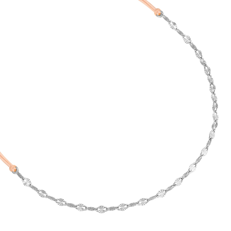 Armband Sterling Silber Textil (beige)