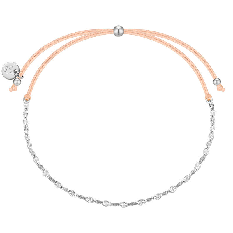 Armband Sterling Silber Textil (beige)