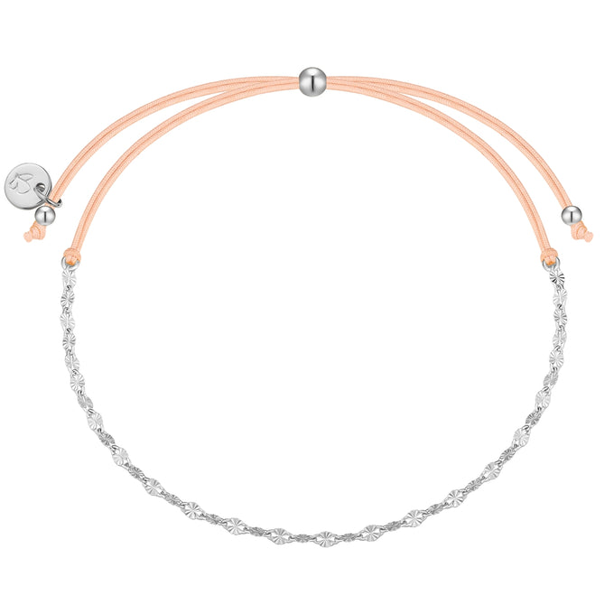 Armband Sterling Silber Textil (beige)