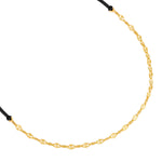 Armband Sterling Silber gelbgold Textil (schwarz)