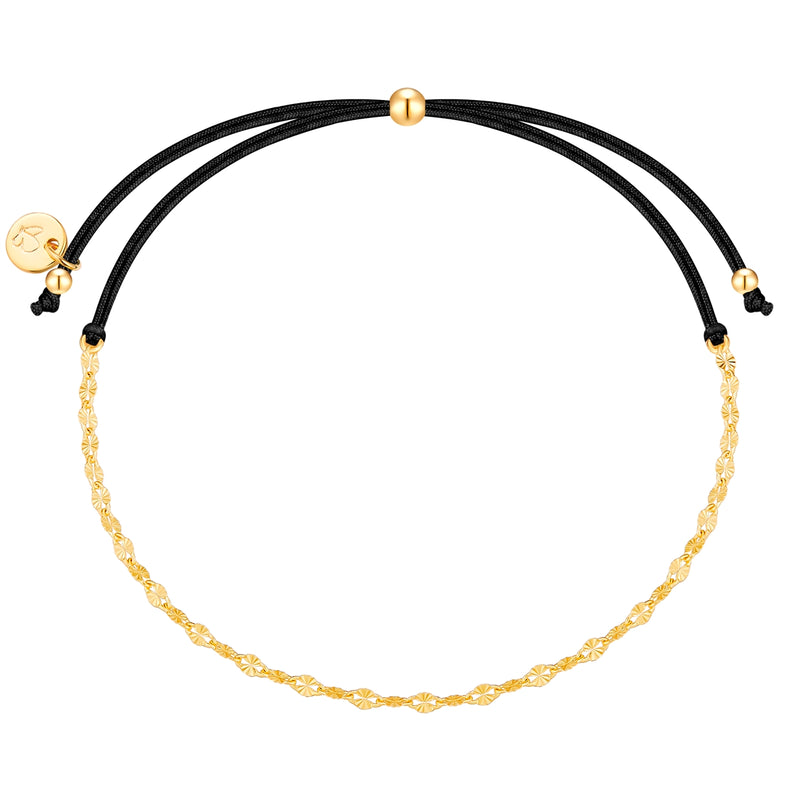 Armband Sterling Silber gelbgold Textil (schwarz)