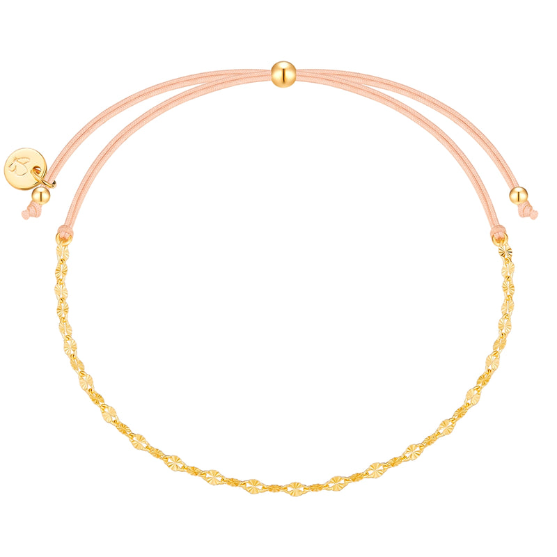 Armband Sterling Silber gelbgold Textil (beige)