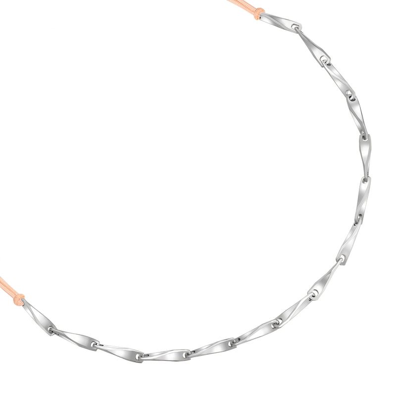 Armband Sterling Silber Textil (beige)