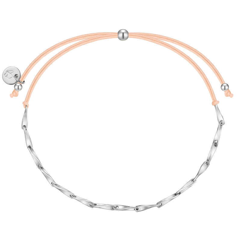Armband Sterling Silber Textil (beige)