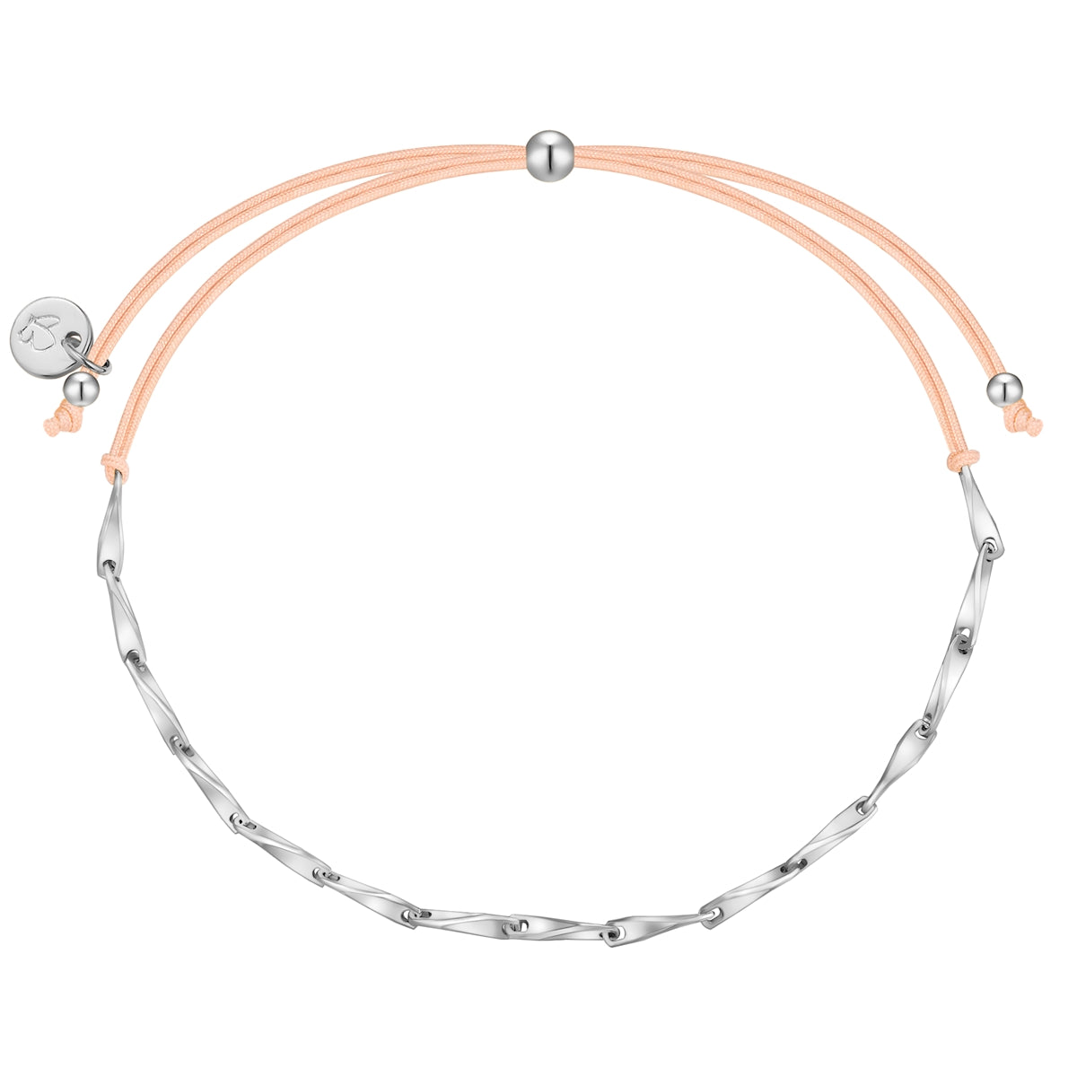 Armband Sterling Silber Textil (beige)