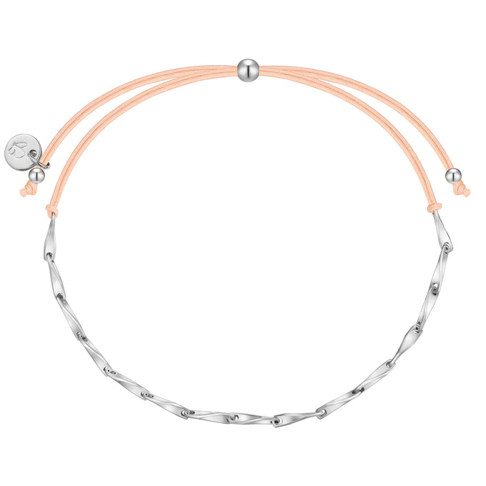 Armband Sterling Silber Textil (beige)