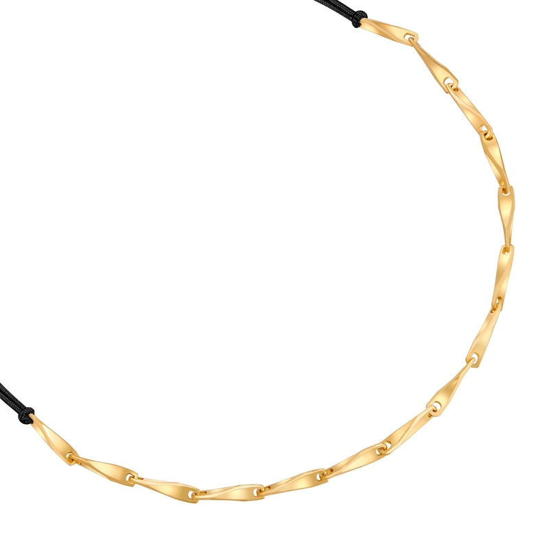 Armband Sterling Silber gelbgold Textil (schwarz)