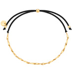 Armband Sterling Silber gelbgold Textil (schwarz)