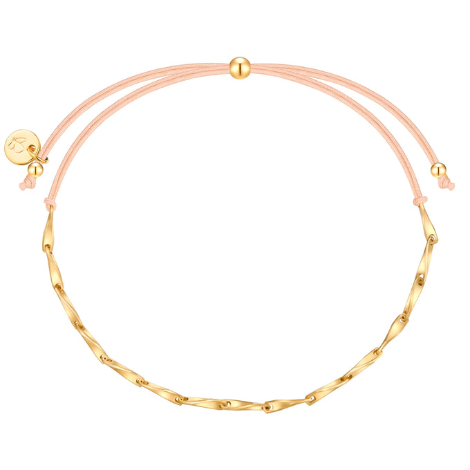 Armband Sterling Silber gelbgold Textil (beige)