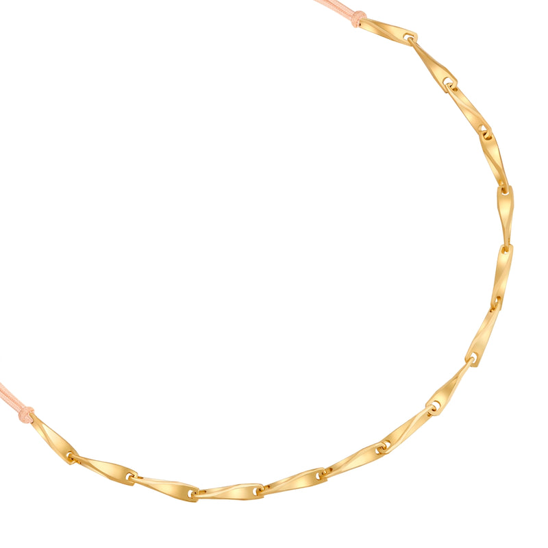 Armband Sterling Silber gelbgold Textil (beige)