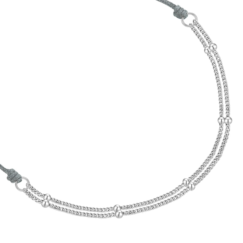 Armband Sterling Silber Textil (grau)