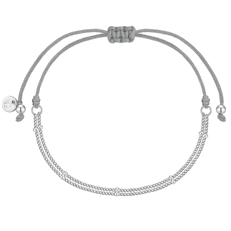Armband Sterling Silber Textil (grau)