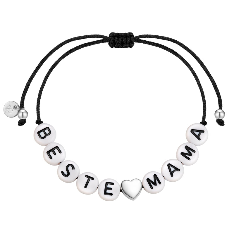 Armband Sterling Silber Textil (schwarz)