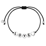 Armband Sterling Silber Textil (schwarz)