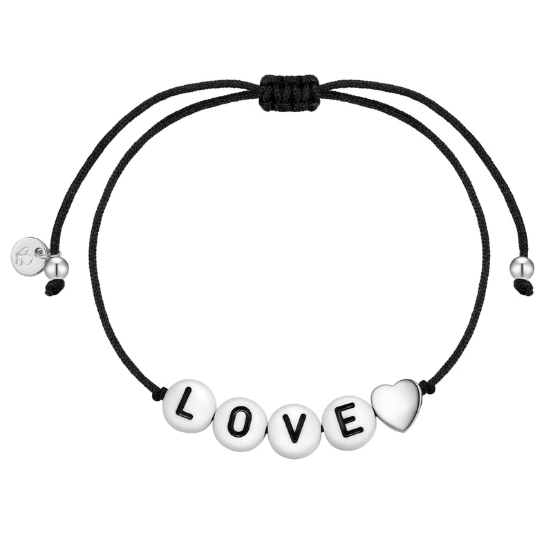 Armband Sterling Silber Textil (schwarz)