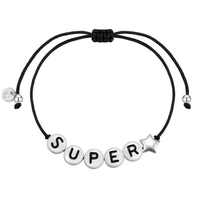 Armband Sterling Silber Textil (schwarz)
