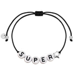 Armband Sterling Silber Textil (schwarz)