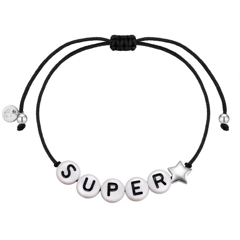 Armband Sterling Silber Textil (schwarz)