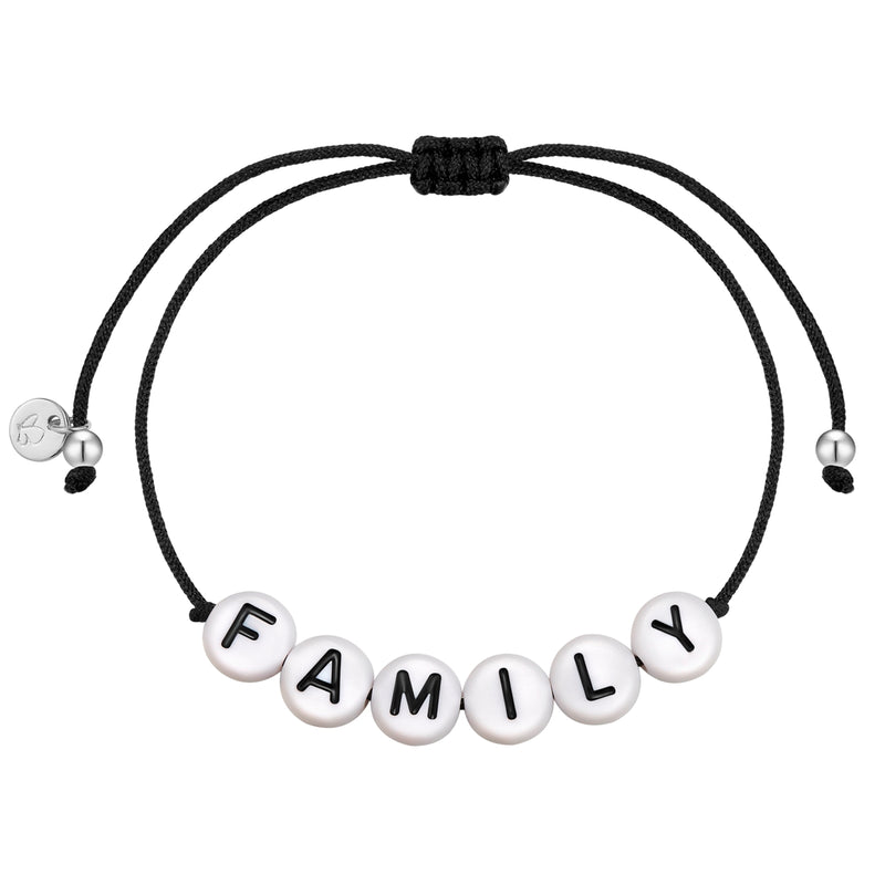 Armband Sterling Silber Textil (schwarz)