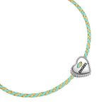 Armband Sterling Silber Textil (türkis)