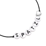 Armband Sterling Silber Textil (schwarz)