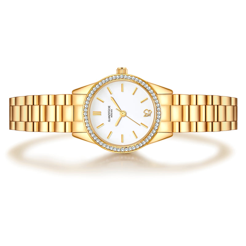 Damen Quarzuhr gelbgold Edelstahl gelbgold