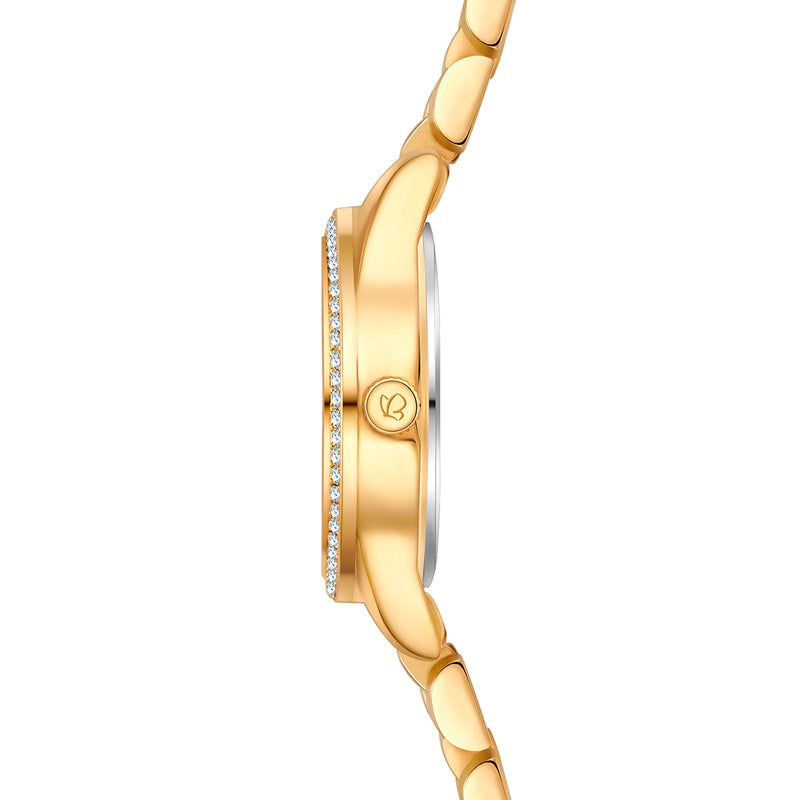 Damen Quarzuhr gelbgold Edelstahl gelbgold