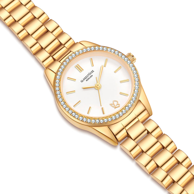 Damen Quarzuhr gelbgold Edelstahl gelbgold