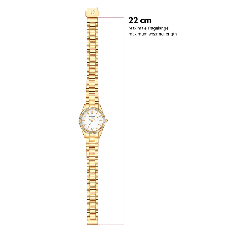 Damen Quarzuhr gelbgold Edelstahl gelbgold