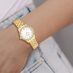 Damen Quarzuhr gelbgold Edelstahl gelbgold