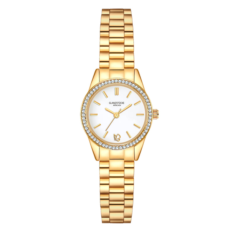 Damen Quarzuhr gelbgold Edelstahl gelbgold