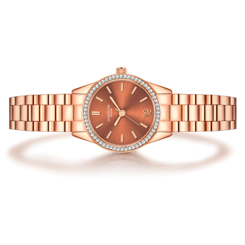 Damen Quarzuhr roségold Edelstahl roségold