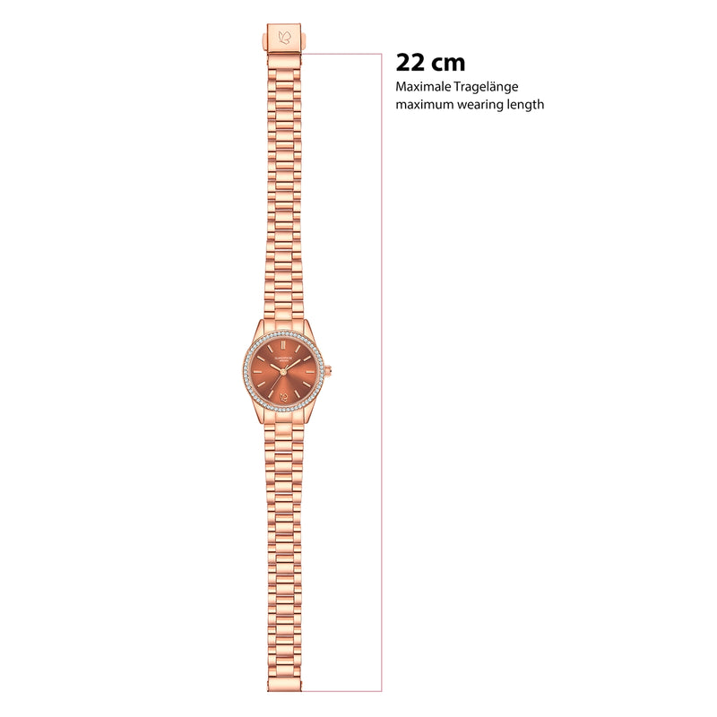 Damen Quarzuhr roségold Edelstahl roségold