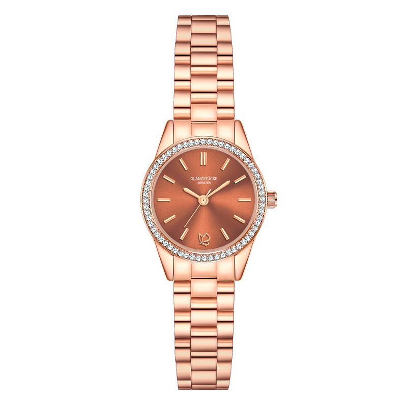 Damen Quarzuhr roségold Edelstahl roségold