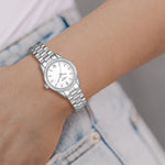 Damen Quarzuhr silber Edelstahl silber
