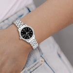 Damen Quarzuhr silber Edelstahl silber