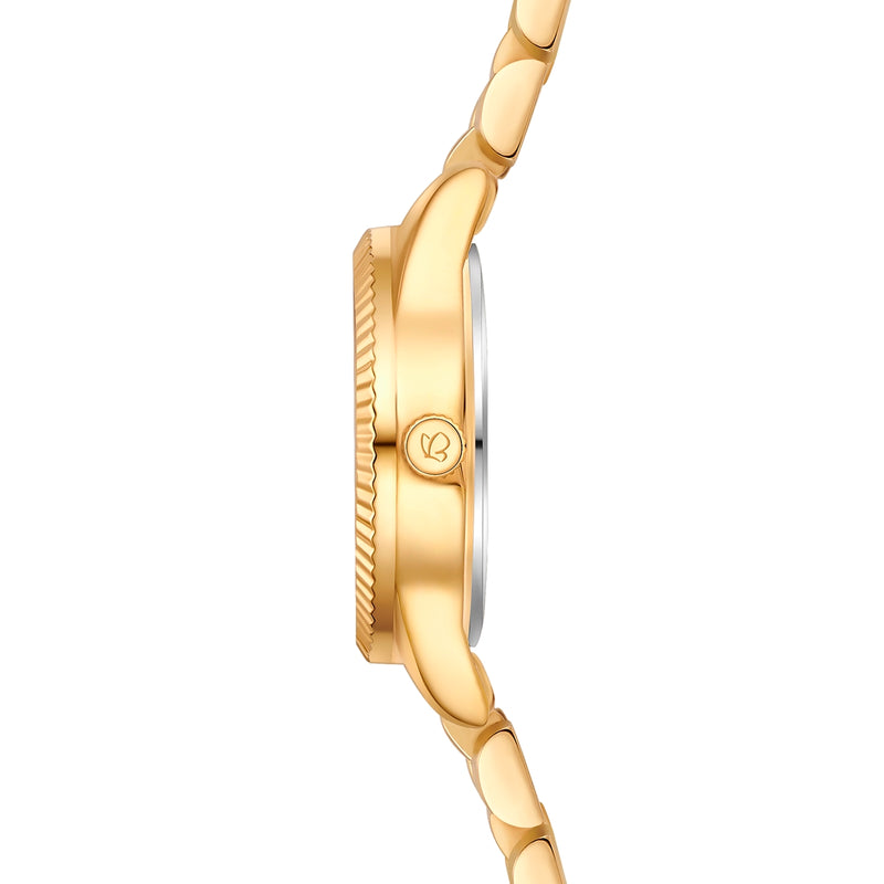 Damen Quarzuhr gelbgold Edelstahl gelbgold