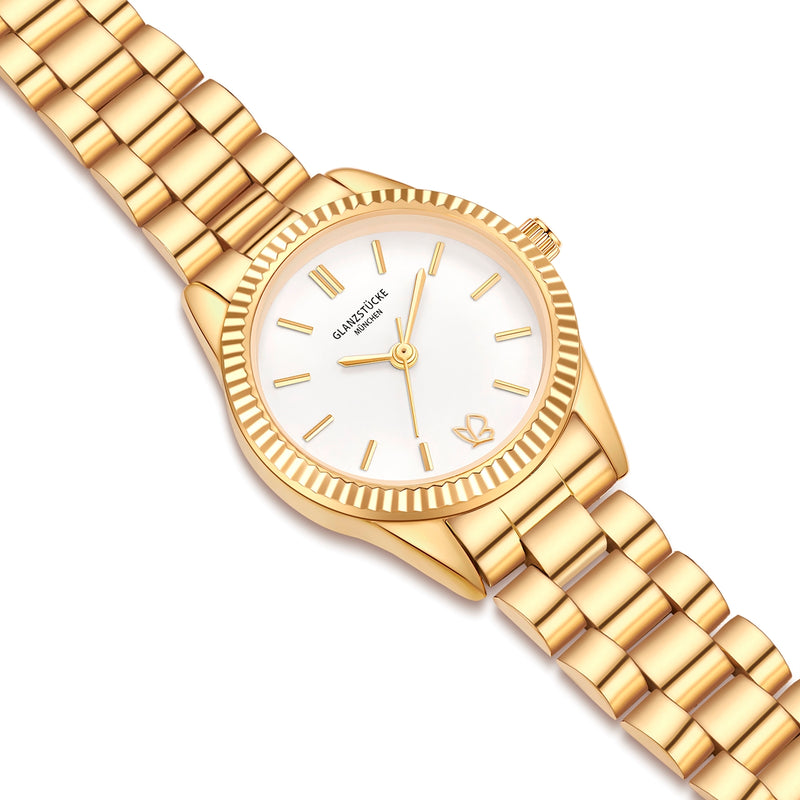 Damen Quarzuhr gelbgold Edelstahl gelbgold