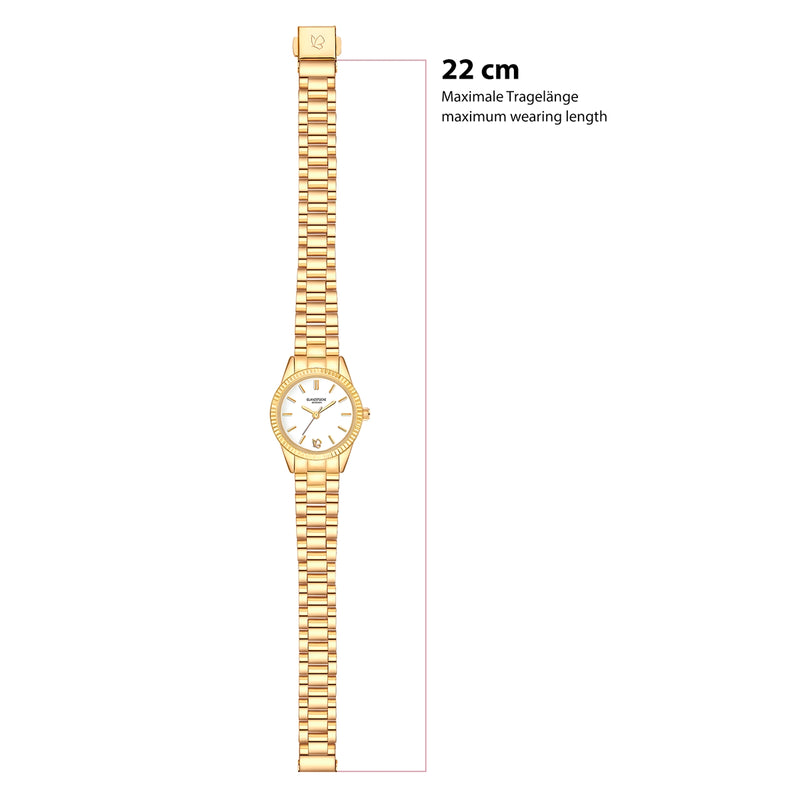Damen Quarzuhr gelbgold Edelstahl gelbgold