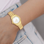 Damen Quarzuhr gelbgold Edelstahl gelbgold