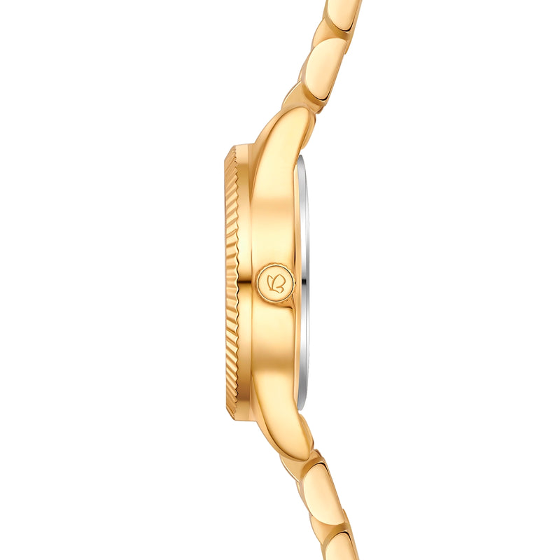Damen Quarzuhr gelbgold Edelstahl gelbgold
