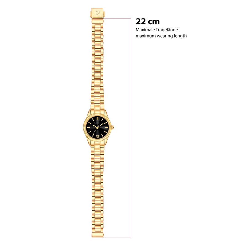 Damen Quarzuhr gelbgold Edelstahl gelbgold