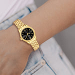 Damen Quarzuhr gelbgold Edelstahl gelbgold