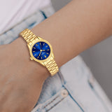 Damen Quarzuhr gelbgold Edelstahl gelbgold